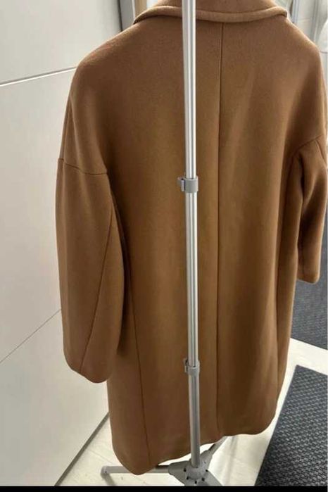 Płaszcz Zara wełna wełniay bezowy camel rozm M/L