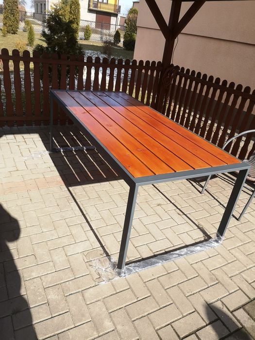 Nowoczesny stół ogrodowy stalowy LOFT 200x90