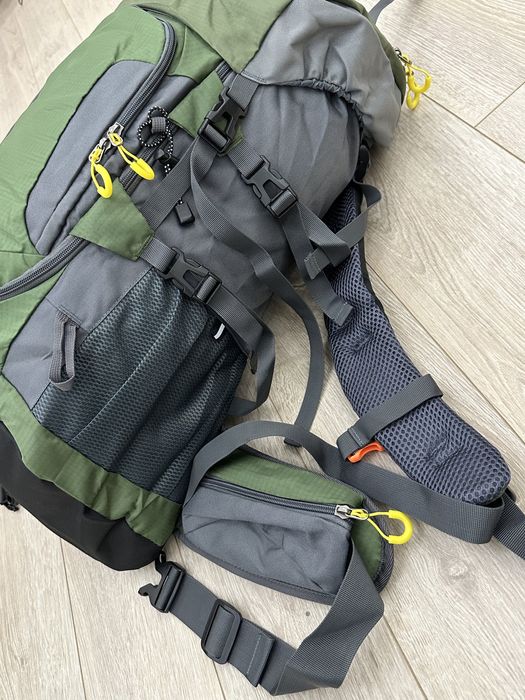 Туристичний трекінговий похідний рюкзак Weikani 60L зелений + чехол