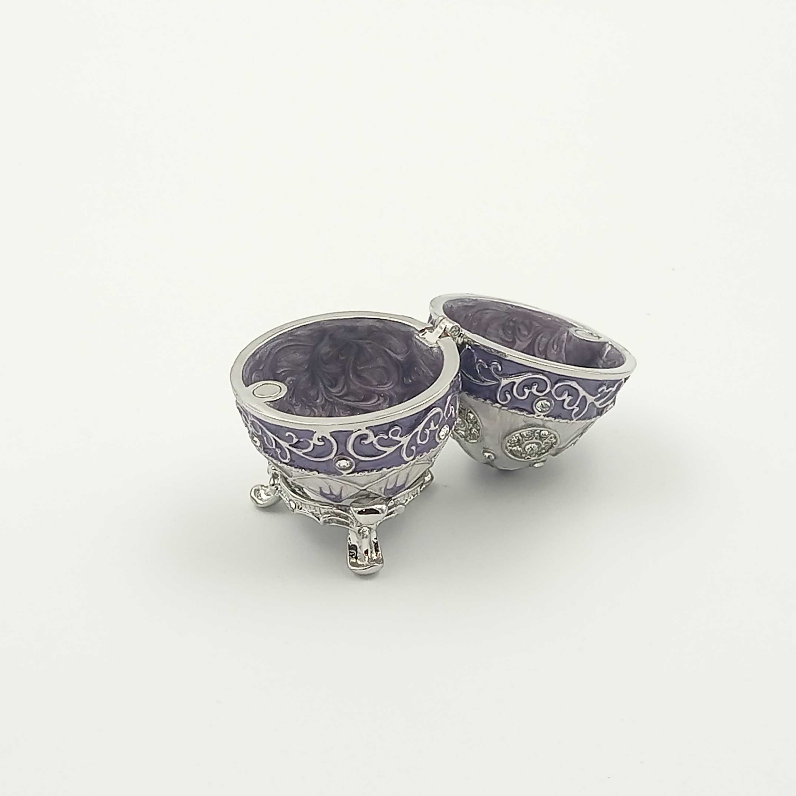 Jajko jajo faberge pojemniki szkatułka fioletowe styl arbeska