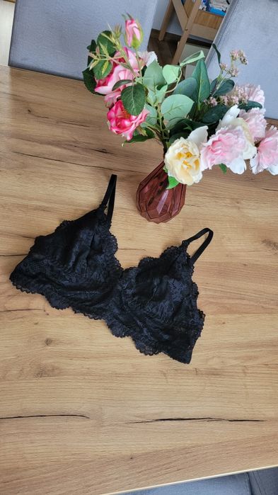 Nowy biustonosz M stanik do karmienia mama koronka sexy czarny ciążowy