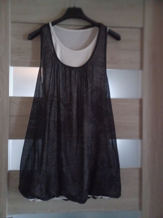 Włoska bluzeczka bombka czarno biała