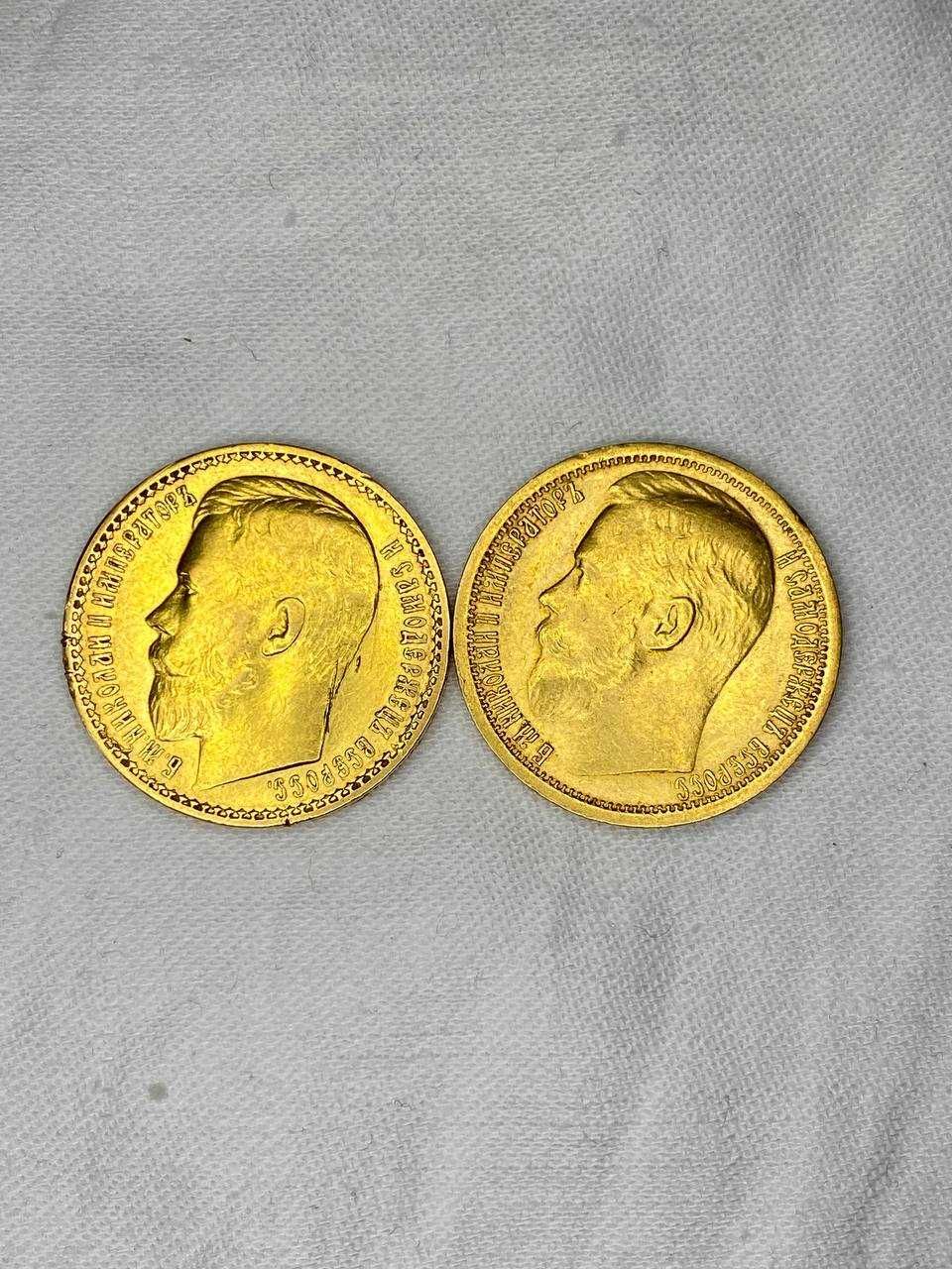 Коллекция золотых монет 5, 10, 15 рублей, сеятель