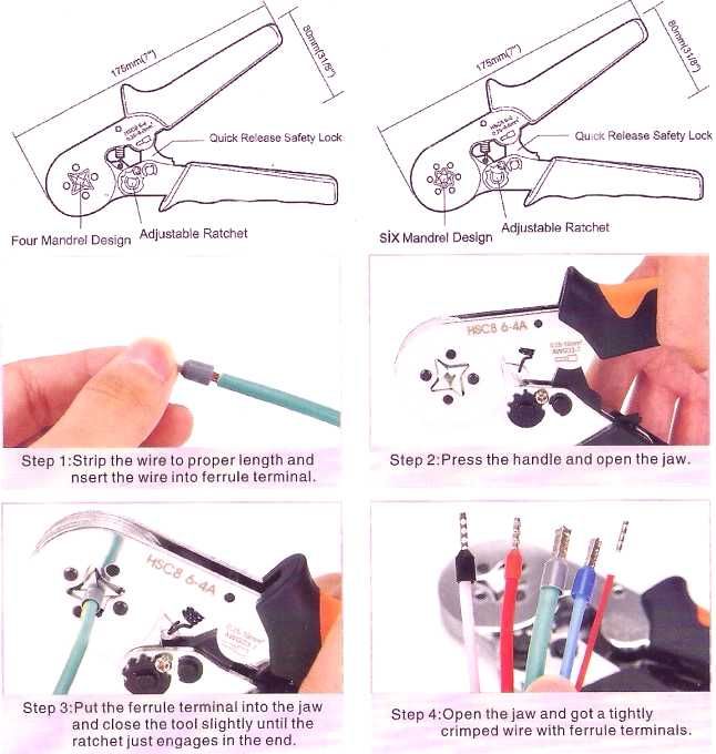 Alicate (profissional) Crimpar Terminais Tubulares 0,25 a 10mm² (NOVO)