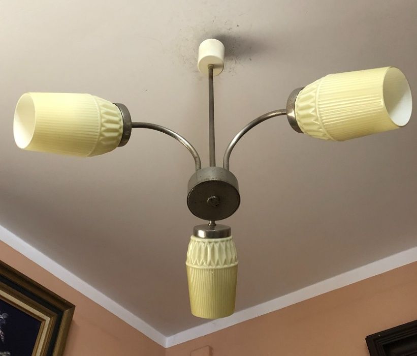 Trójramienny Żyrandol LAMPA Art Deco klosz