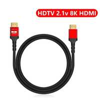 Kabel HDMI 2.1 8K 144HZ złocone wtyczki 2metry. Mocny