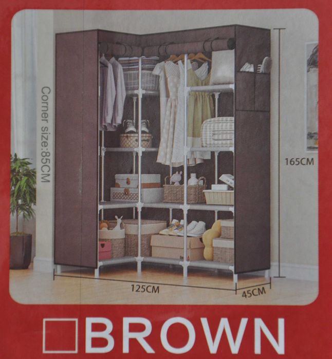 Містка розбірна тканинна шафа органайзер для одягу на 4 секції шкаф