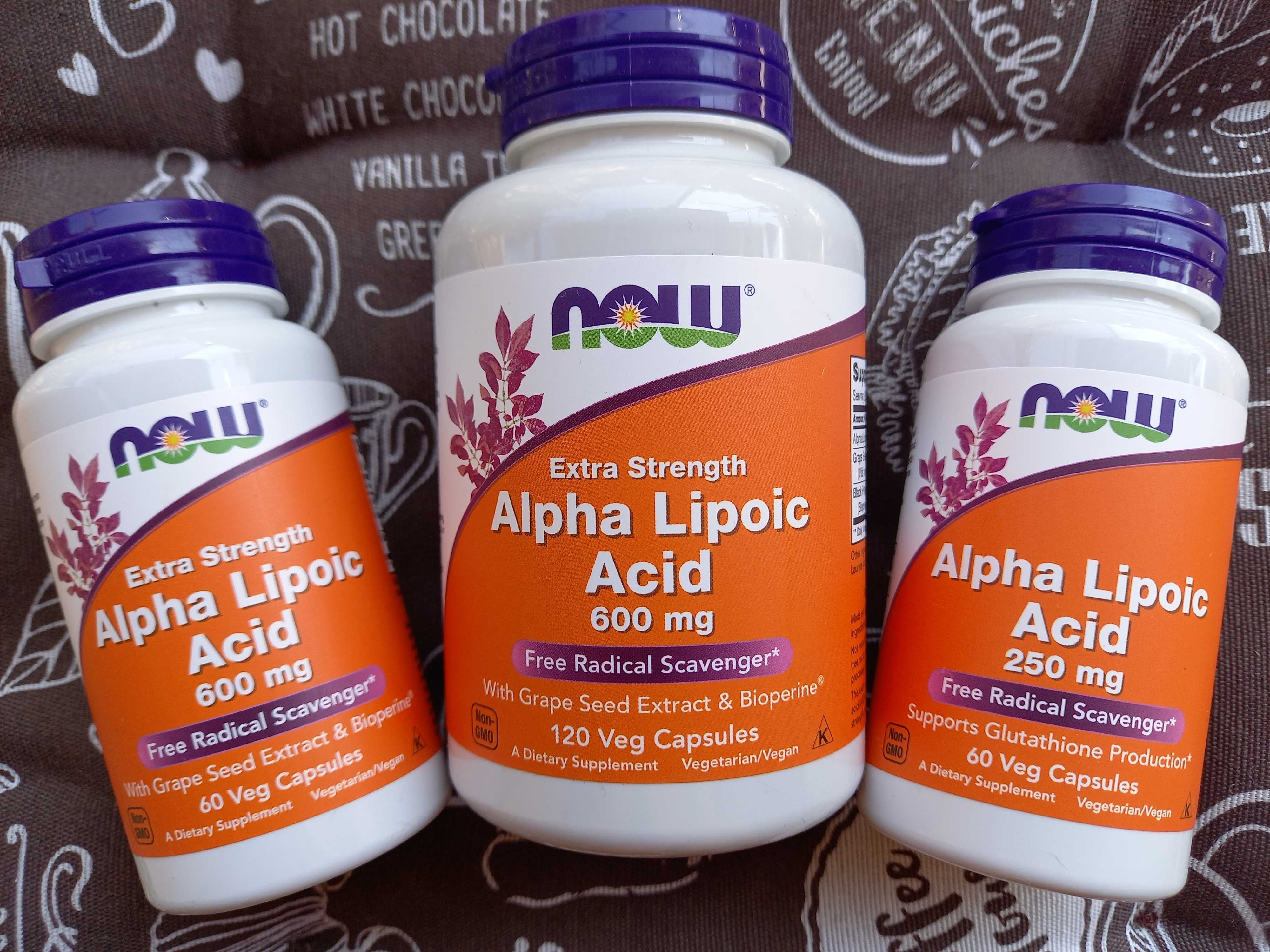 Alpha Lipoic Acid, Now Foods, альфа липоевая кислота 1000 250 600 мг