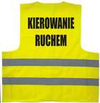 kamizelka odblaskowa, kamizelka z nadrukiem, kierowanie ruchem