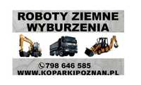 Usługi koparki, Roboty ziemne, Wywrotki, Wykopy, Wyburzenia Poznań