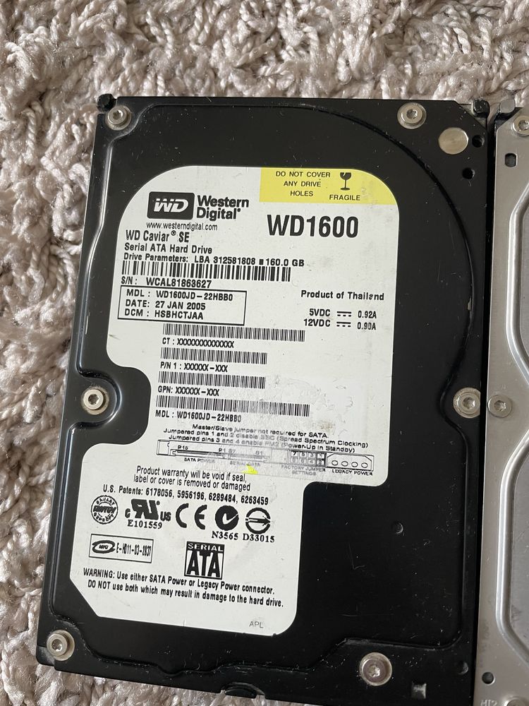 Hdd 3,5 160 gb, 250 gb sata