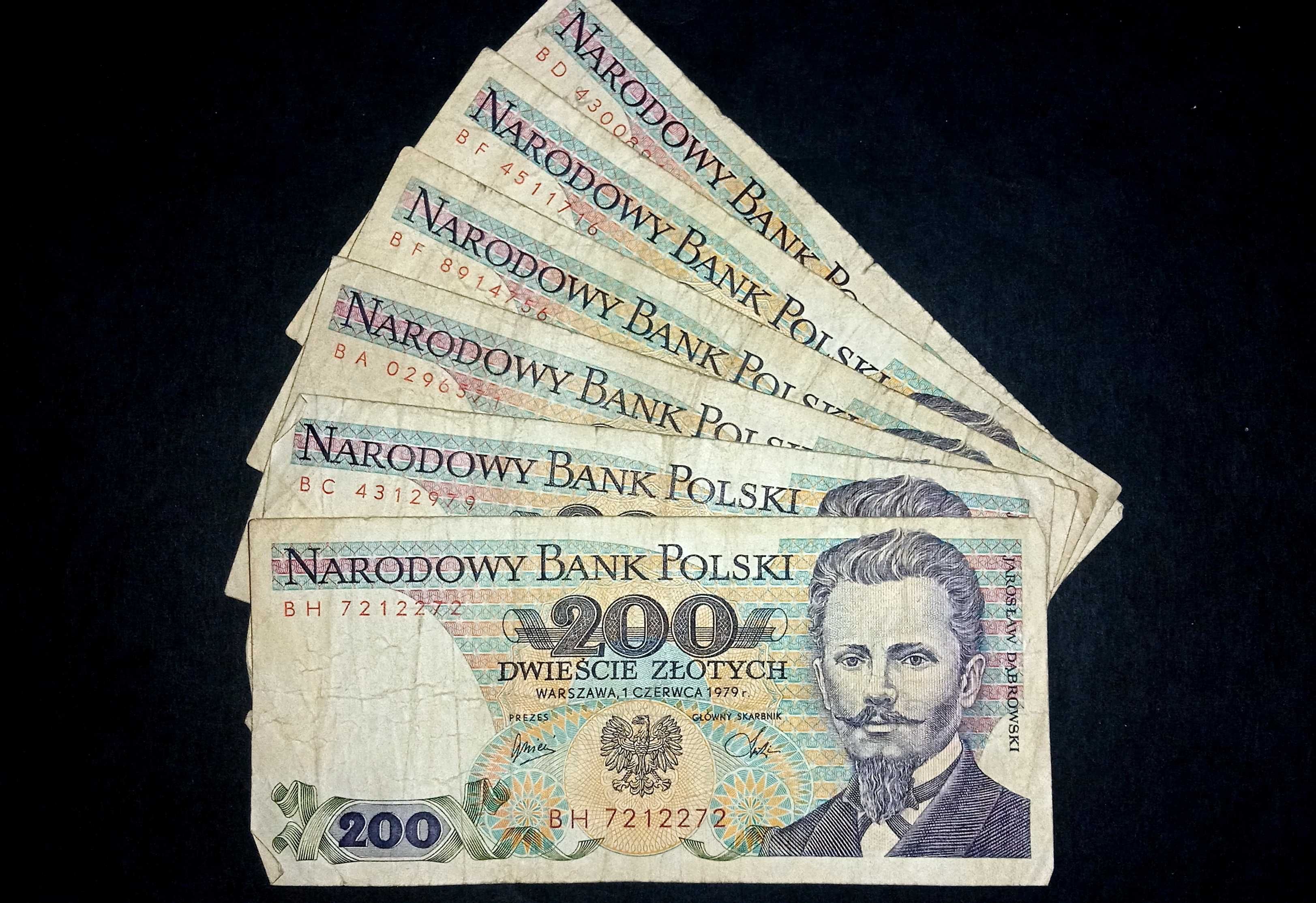 Banknot PRL 200 zł 1979  BH/BC/BA/BF/BD