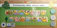 Elefun drewniany pociąg alfabet Montessori
