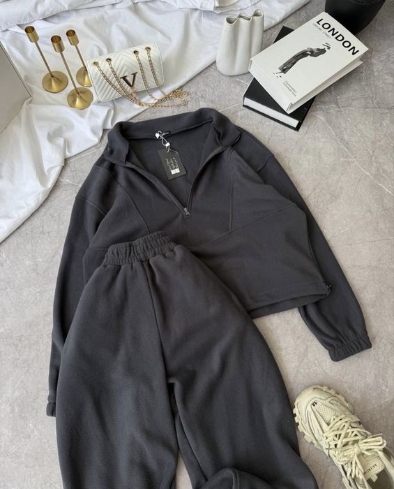 Флісовий костюм сірий/графіт