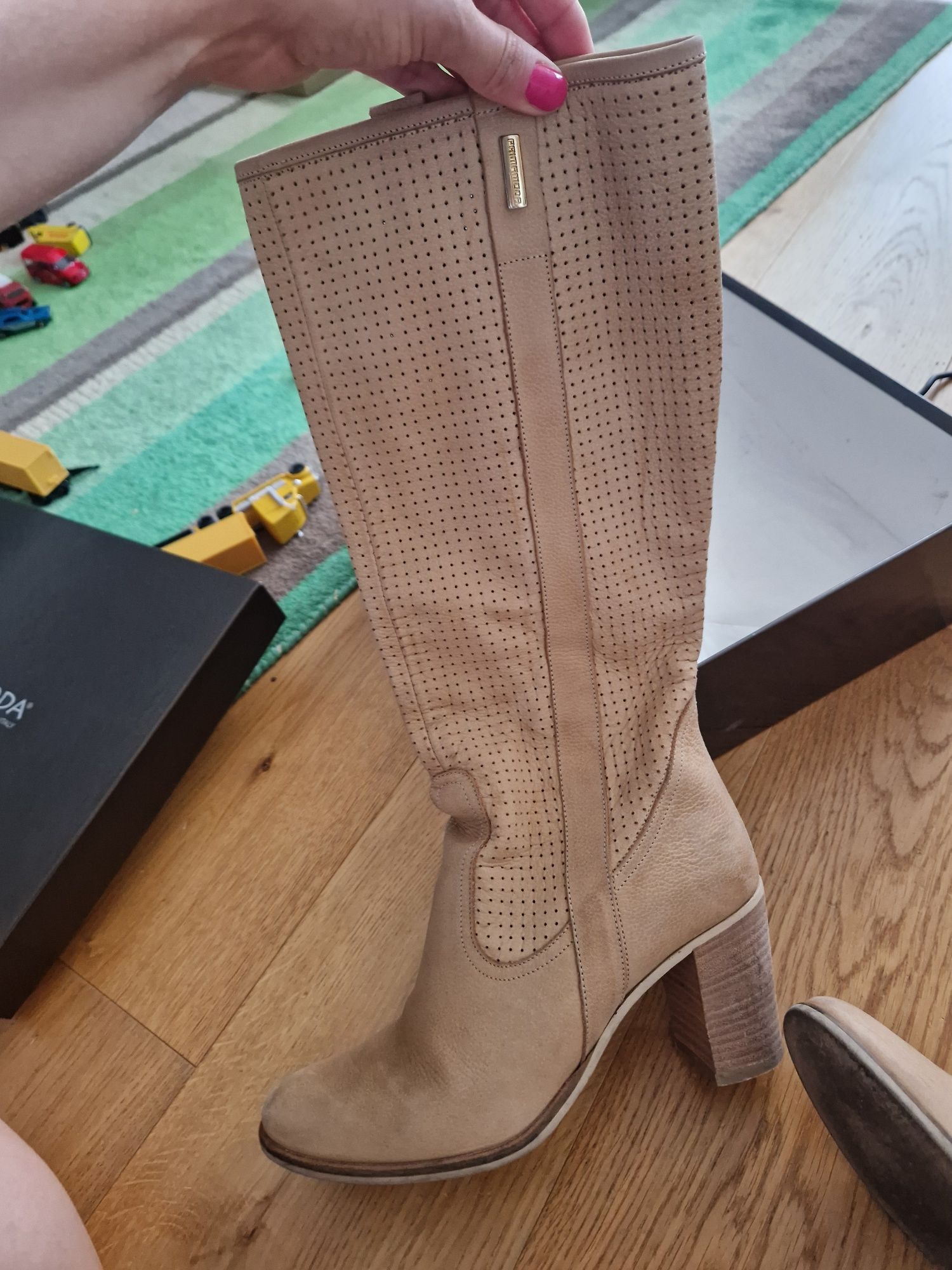 PRIMA MODA kozaki letnie skóra rozm 39