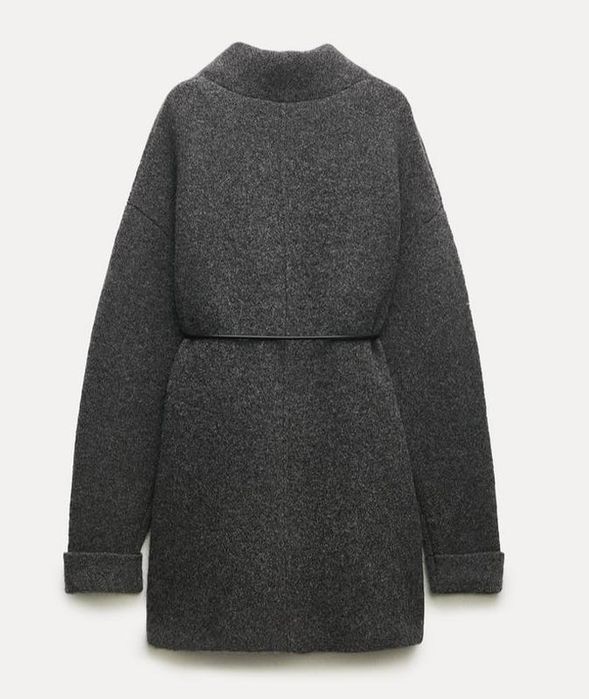 Вовняне  пальто ZARA з паском