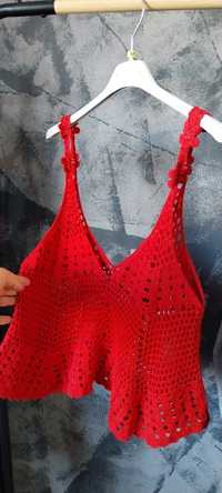 Top Vermelho renda