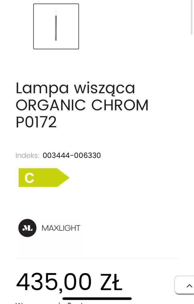 Sprzedam dwie Lampy Maxlight Organic chrom