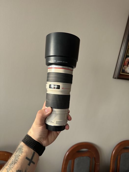 Obiektyw Canon EF 70-200 mm f/4L USM - stan idealny + osłona + filtr
