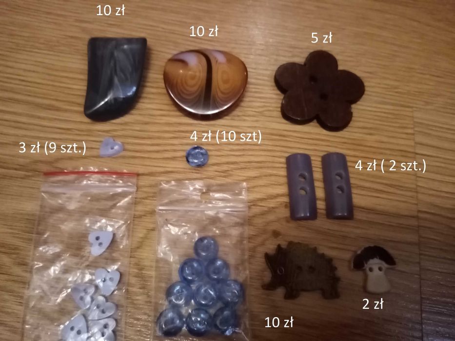 Unikatowe guziki z czasów PRL - cena za cały komplet ze zdjęcia