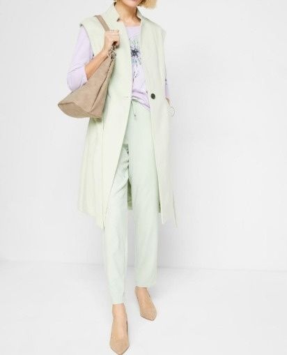 B.P.C długa kamizelka flauszowa pistacjowa ^46