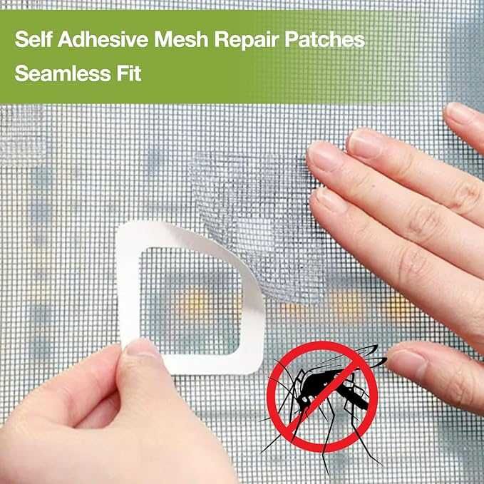 moskitiera, samoprzylepne łatki do naprawy okien, drzwi 12 szt
