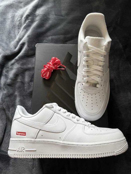 Buty meskie Trampk Nike Air Force 1 Low Supreme White R.45