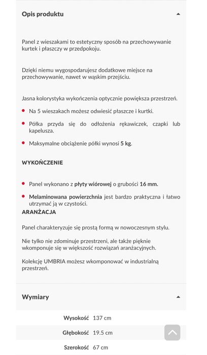 Meble/zestaw do przedpokoju