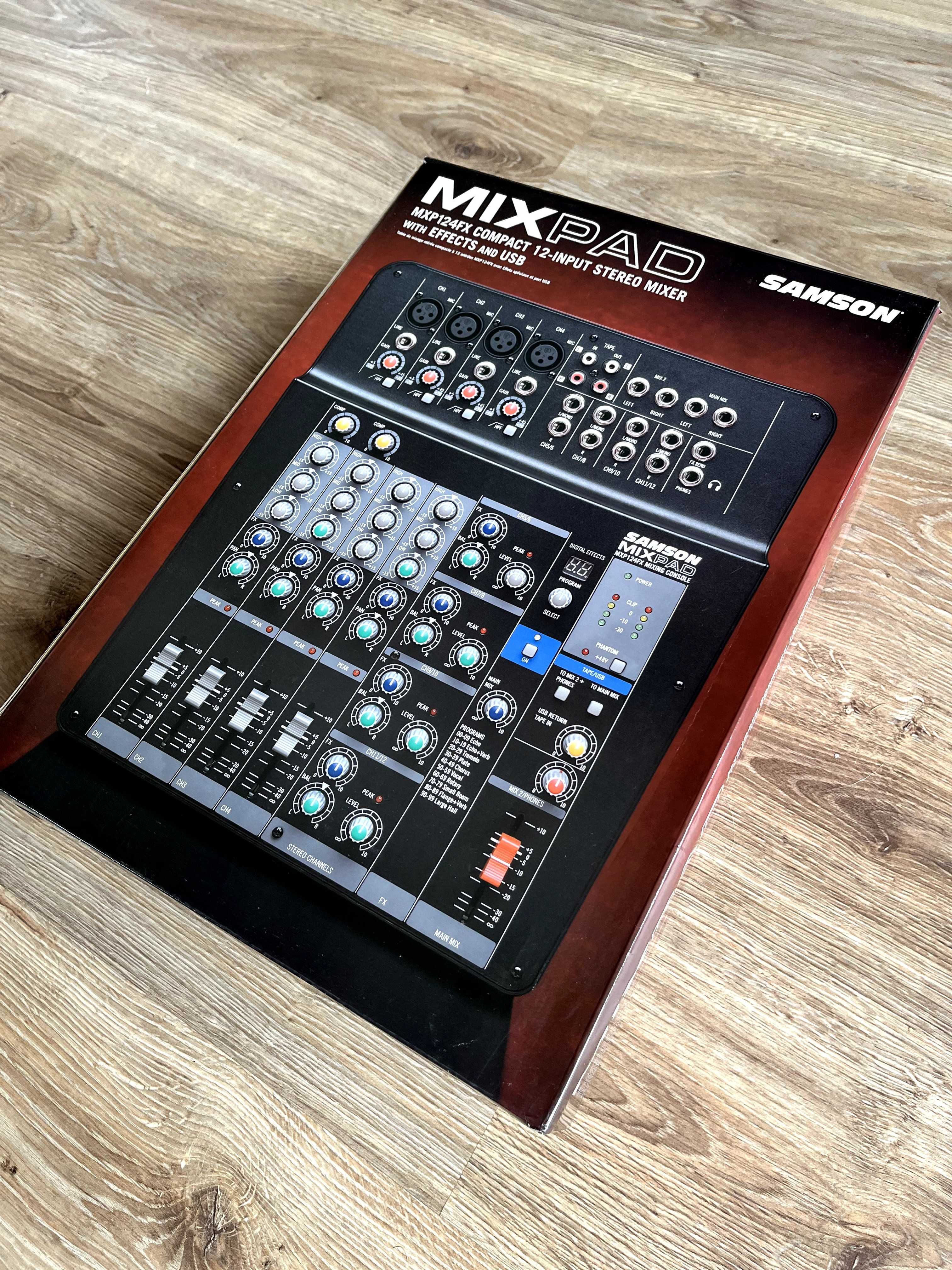 Samson MixPad MXP124FX - Nowy, nieużywany mikser audio, USB, FX