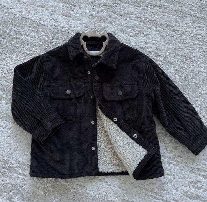 Утеплена сорочка Zara 98, тепла рубашка шерпа велюрова Zara курточка