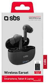 Słuchawki bluetooth dokanałowe SBS Work Line TWS czarne - NOWE