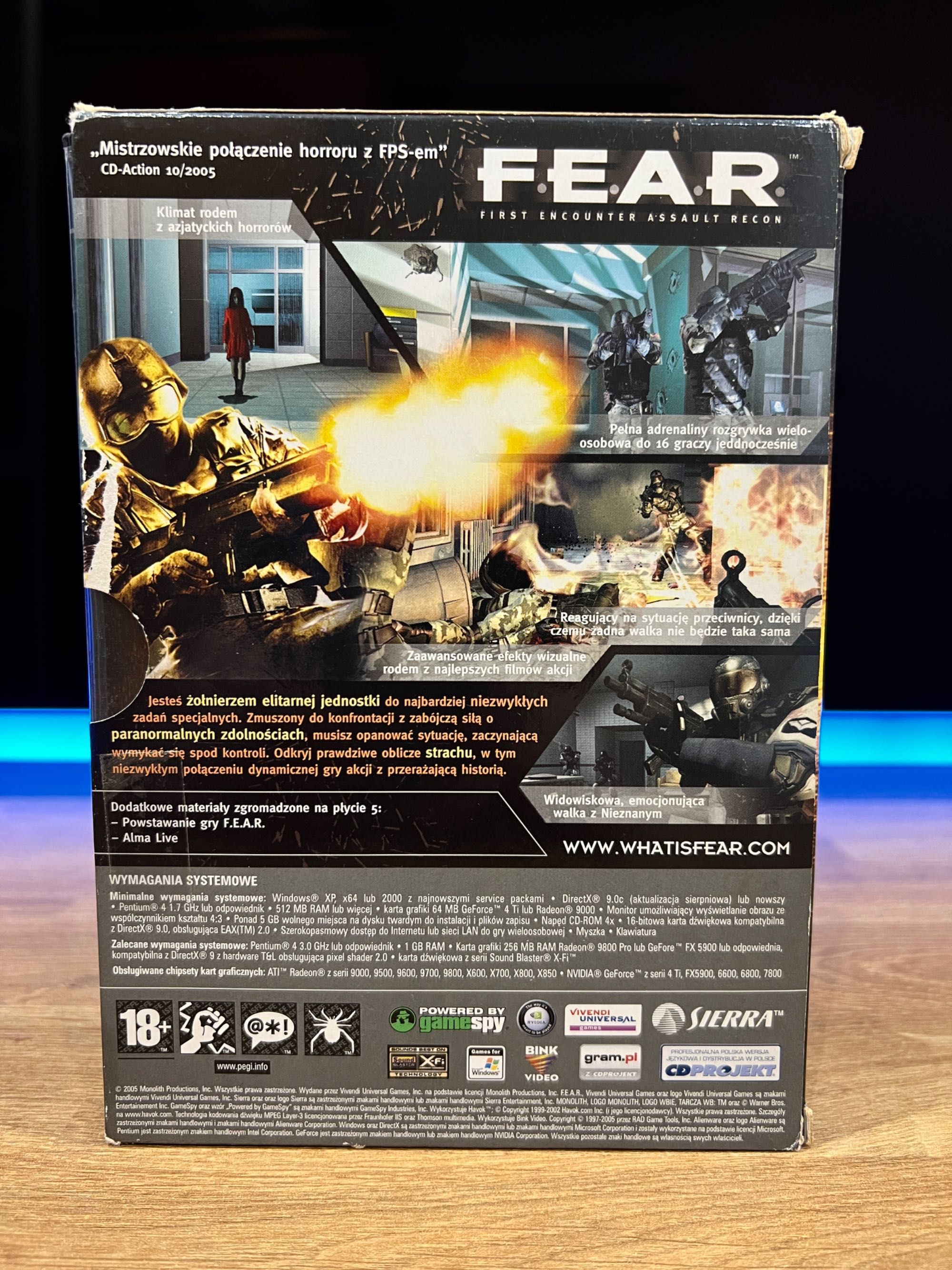 FEAR 1 (PC PL 2005) slipcase BOX kompletne premierowe wydanie