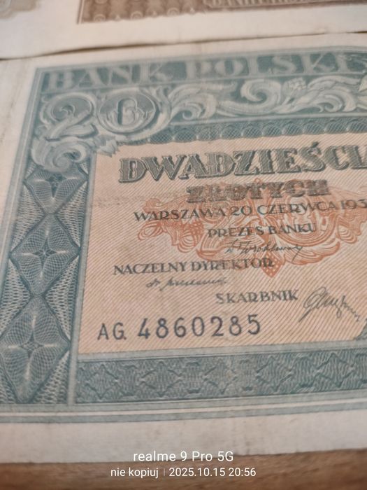 Zestaw banknotów polsich