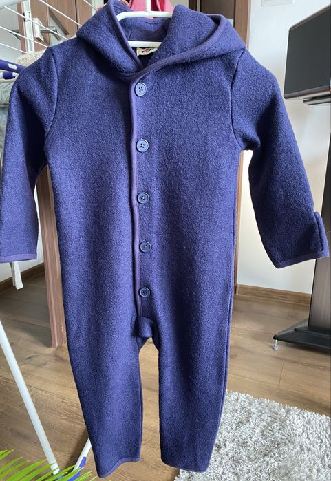 Wełniany pajacyk kombinezon zimowy wełna dla dziecka 86/92 cm