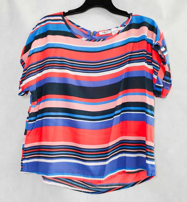 Bluzka damska oversize w kolorowe paski z wiskozy 34 BL0028 LA REDOUTE