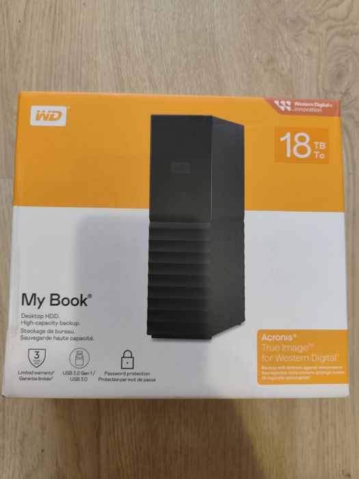 Жорсткий диск WD 3.5 18ТБ My Book USB 3.0 Чорний (WDBBGB0180HBK-EESN)