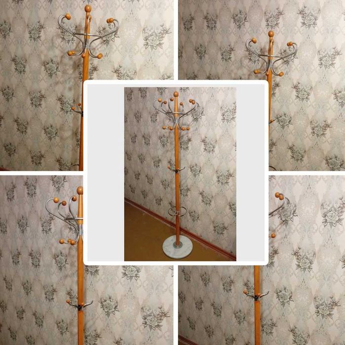 Вешалка напольная для верхней одежды с подставкой держателем зонта