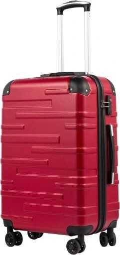 COOLIFE Walizka twarda średnia ABS 38 l CZERWONA 56 x 39 x 22 cm