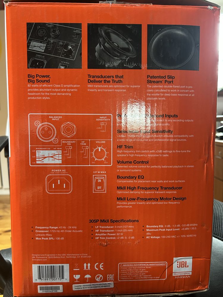 Monitory studyjne JBL 305P MKII Series 3 ( Para )