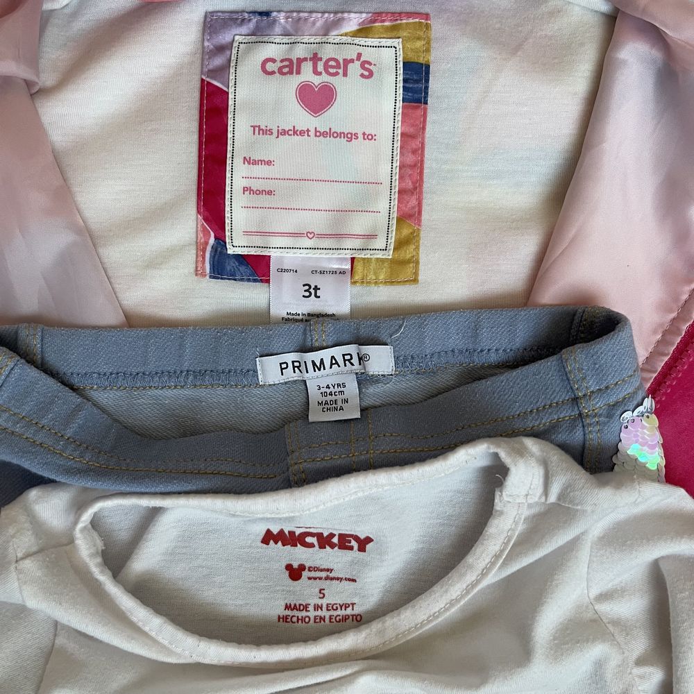 Дощовик куртка пончо Carter’s джинси лонгслів р. 98-104 см (3-4 роки)