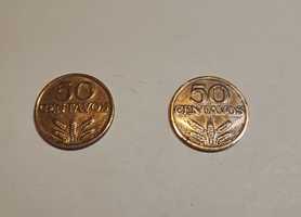 Moedas de 50 centavos 1970 e 1974
