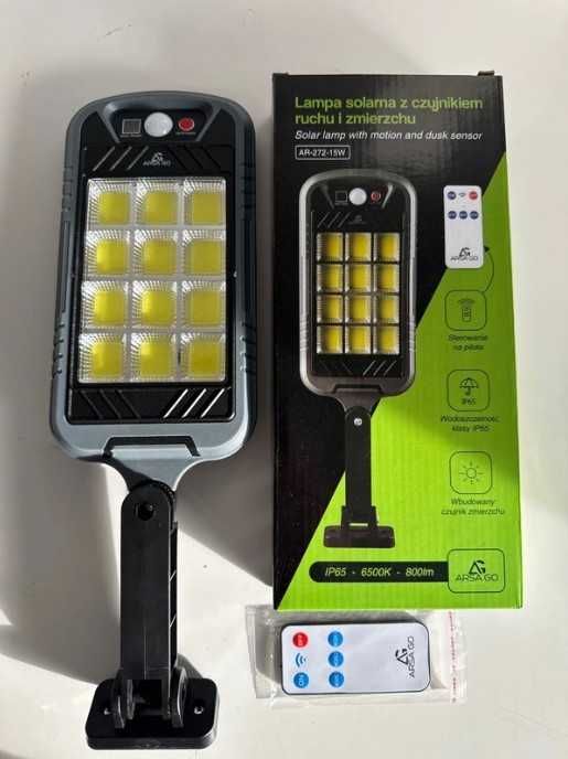 Mocna lampa solarna 400W LED uliczna z czujnikiem zmierzchu i ruchu