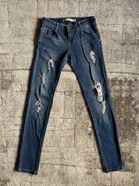 Jeansy spodnie jeansowe rurki z dziurami poszarpane przecierane Zara X
