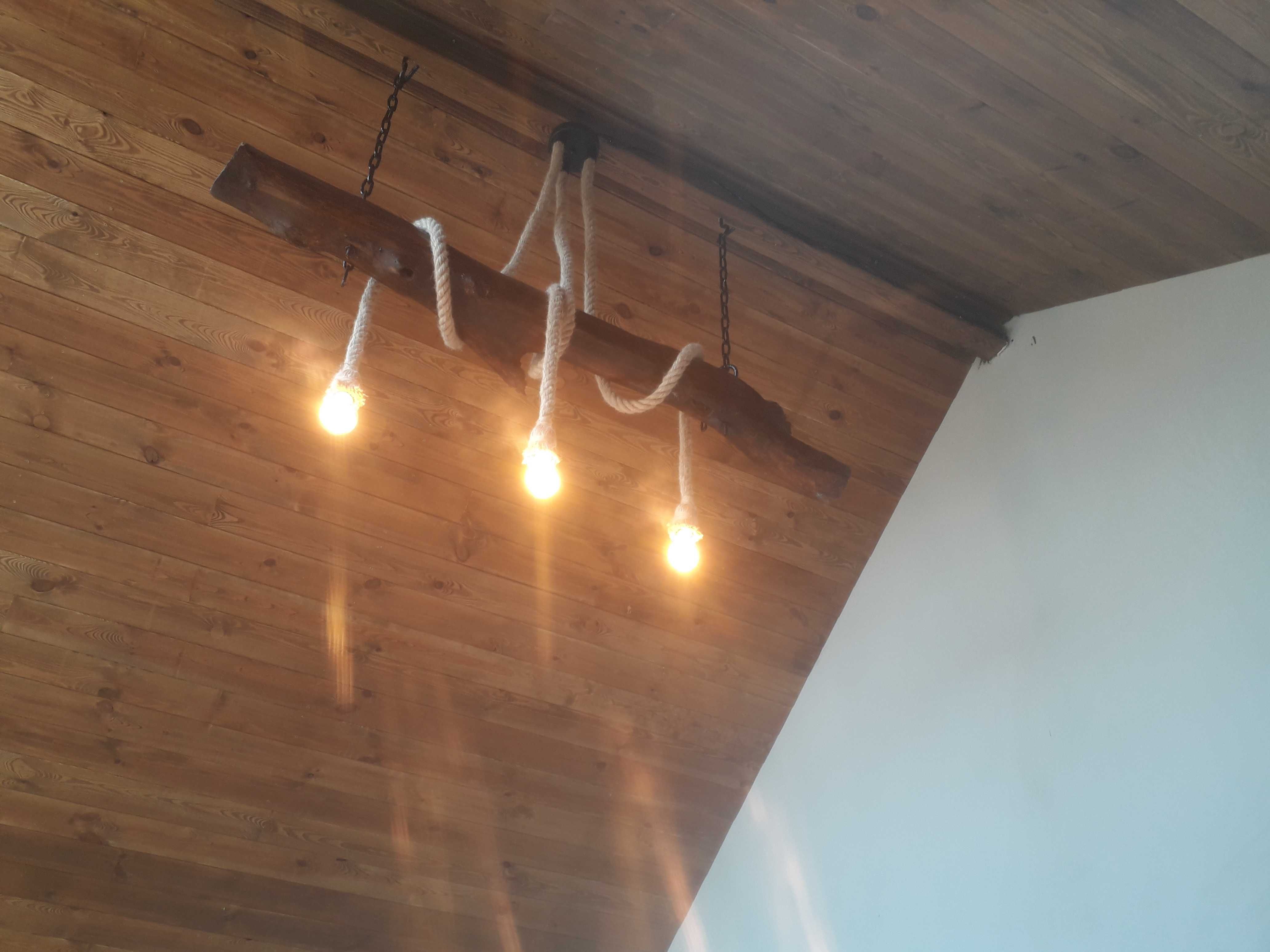Lampa tarasowa rustykalna drewno
