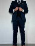 Garnitur granatowy granatowy slim fit 48
