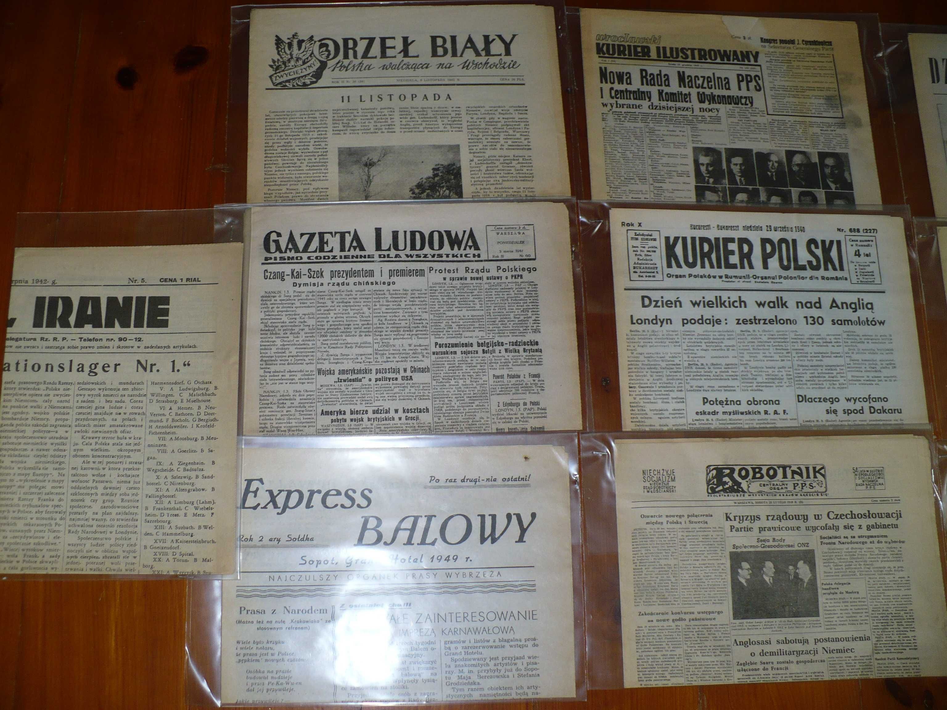 STARE POLSKIE GAZETY!! 1939-48!! Perełki Kolekcjonerskie !! UNIKATY !!