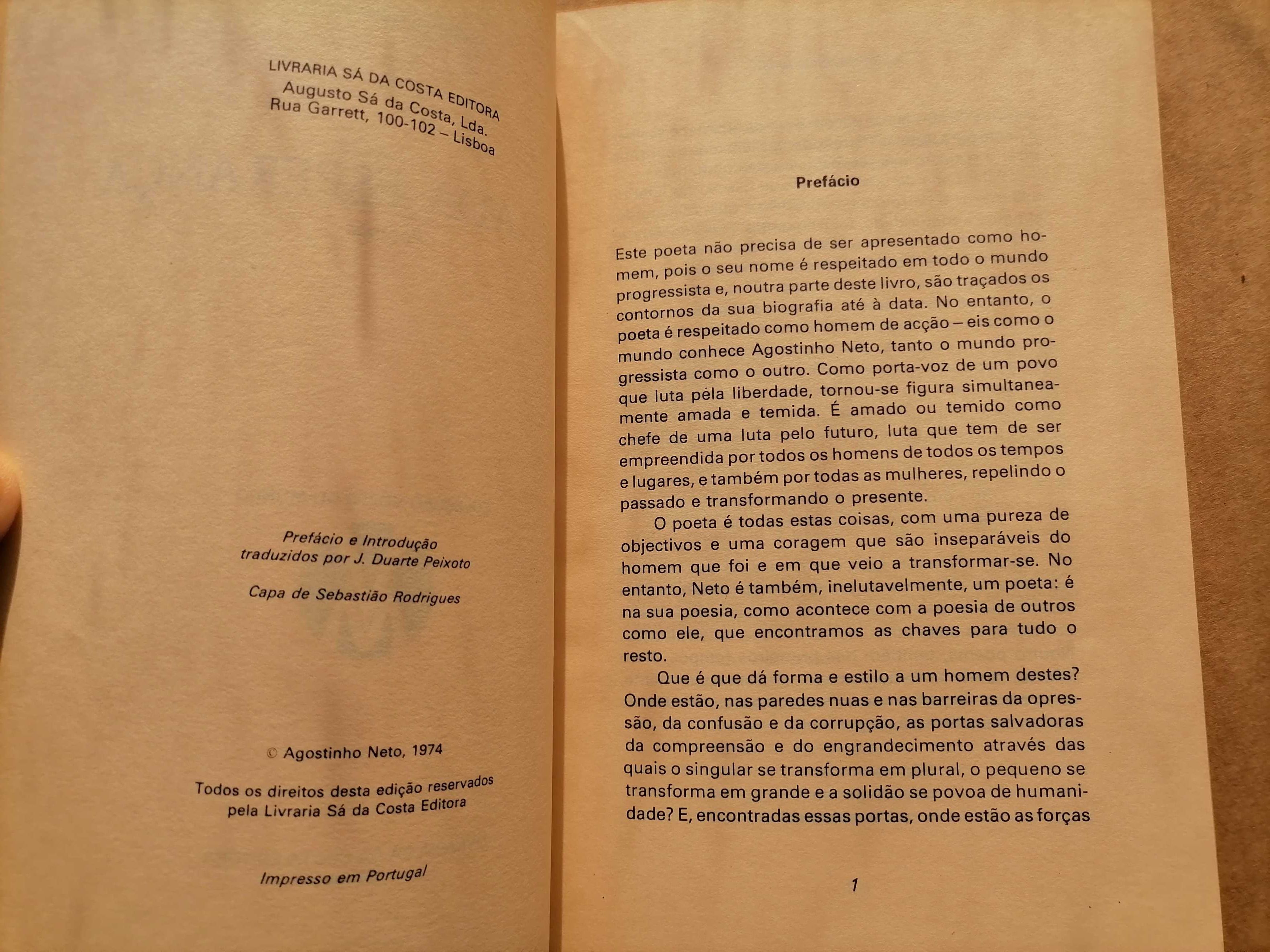 Livro Agostinho Neto - Sagrada Esperança 1ª Edição 1974 (Sá da Costa)