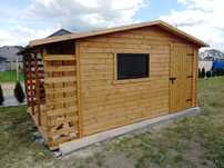 Domek narzedziowy 4x3 z drewutnia 0.6m, Domek ogrodowy montaż gratis!!