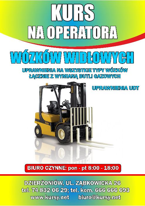 Kurs na wózek widłowy wózki widłowe UDT