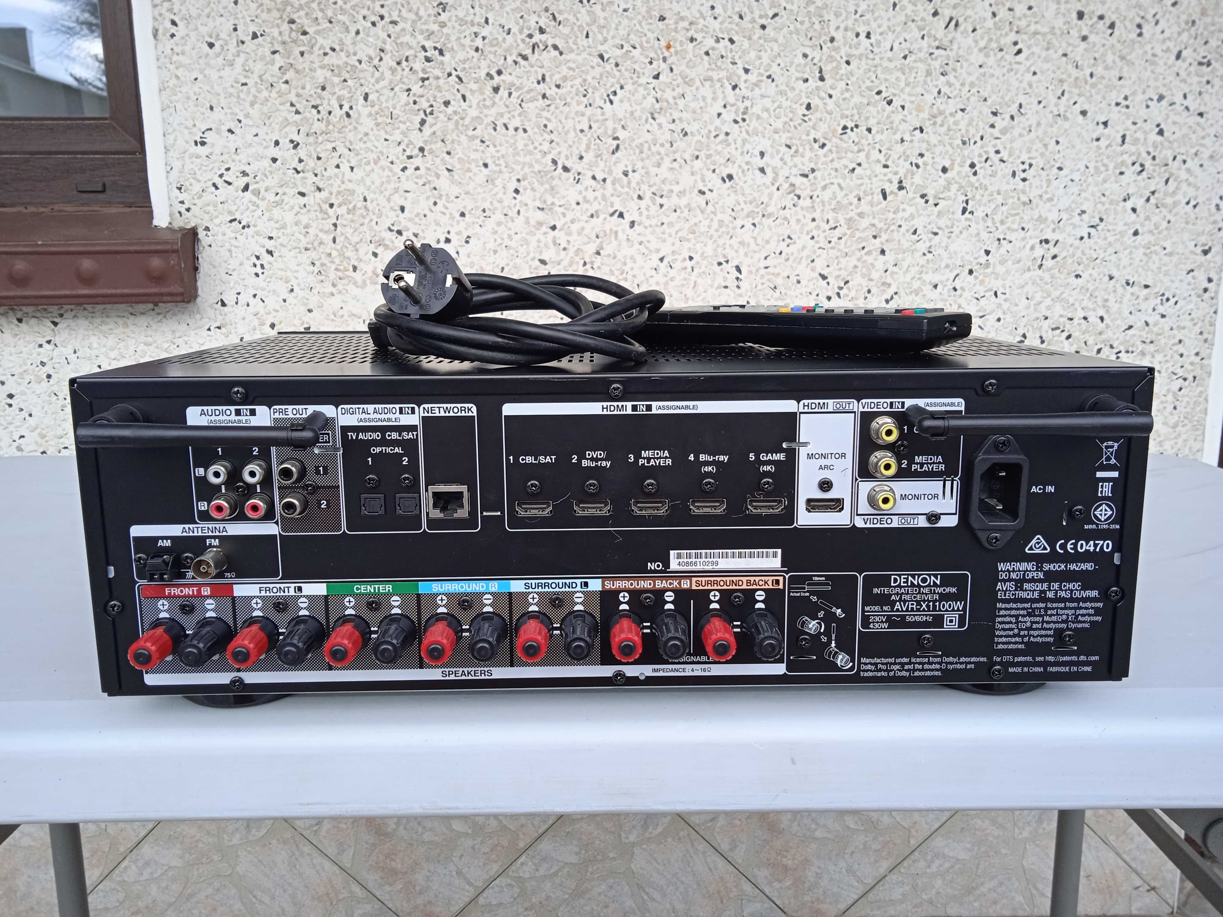 Denon AVR-X1100W Bluetooth Wi-Fi